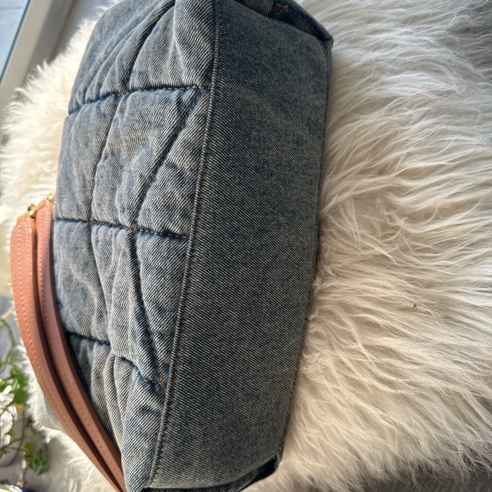 Yves Saint Laurent Blue Denim Quilted Shoulder Bag - Picture 4 of 7